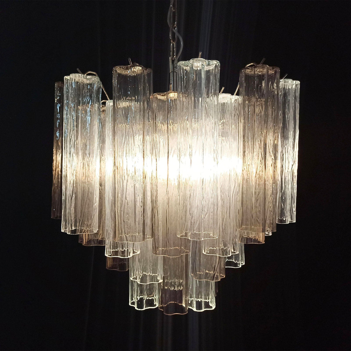 Murano Star-Shaped Glass Tube Chandelier – Artistic Sculptural Ceiling Light for Living Room