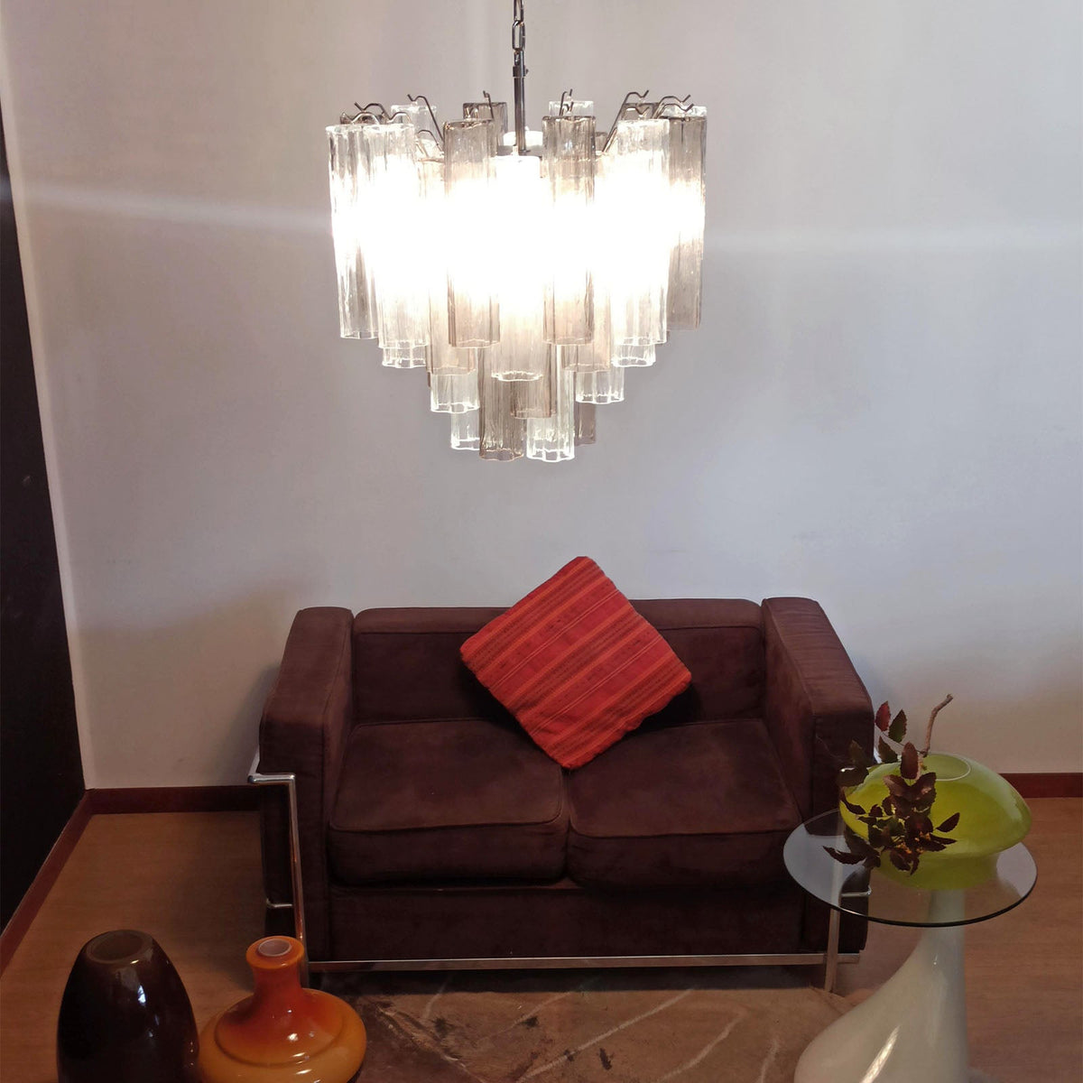 Murano Star-Shaped Glass Tube Chandelier – Artistic Sculptural Ceiling Light for Living Room