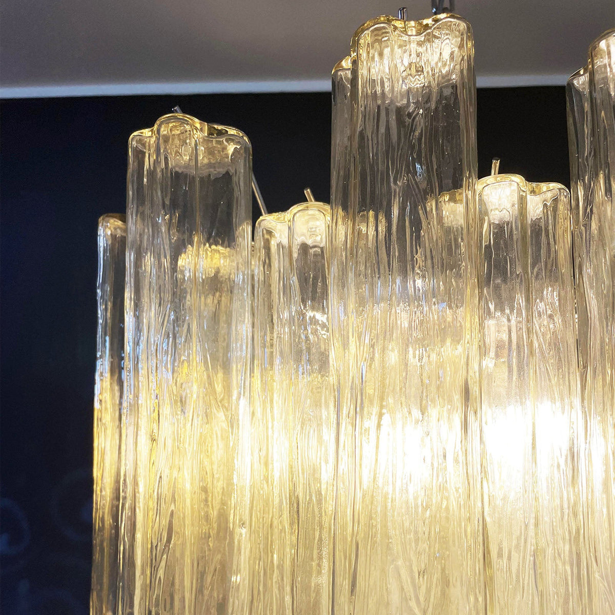 Murano Star-Shaped Glass Tube Chandelier – Artistic Sculptural Ceiling Light for Living Room