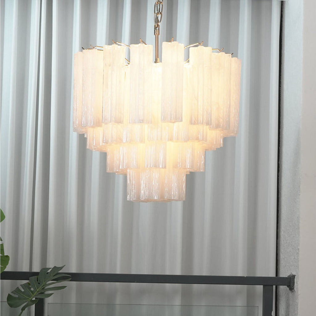 Murano Star-Shaped Glass Tube Chandelier – Artistic Sculptural Ceiling Light for Living Room