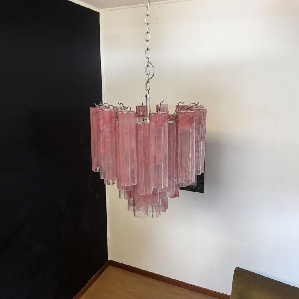 Murano Star-Shaped Glass Tube Chandelier – Artistic Sculptural Ceiling Light for Living Room