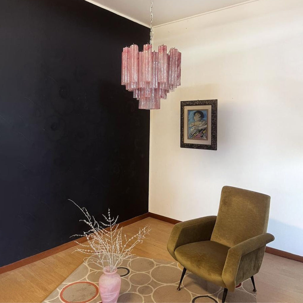 Murano Star-Shaped Glass Tube Chandelier – Artistic Sculptural Ceiling Light for Living Room
