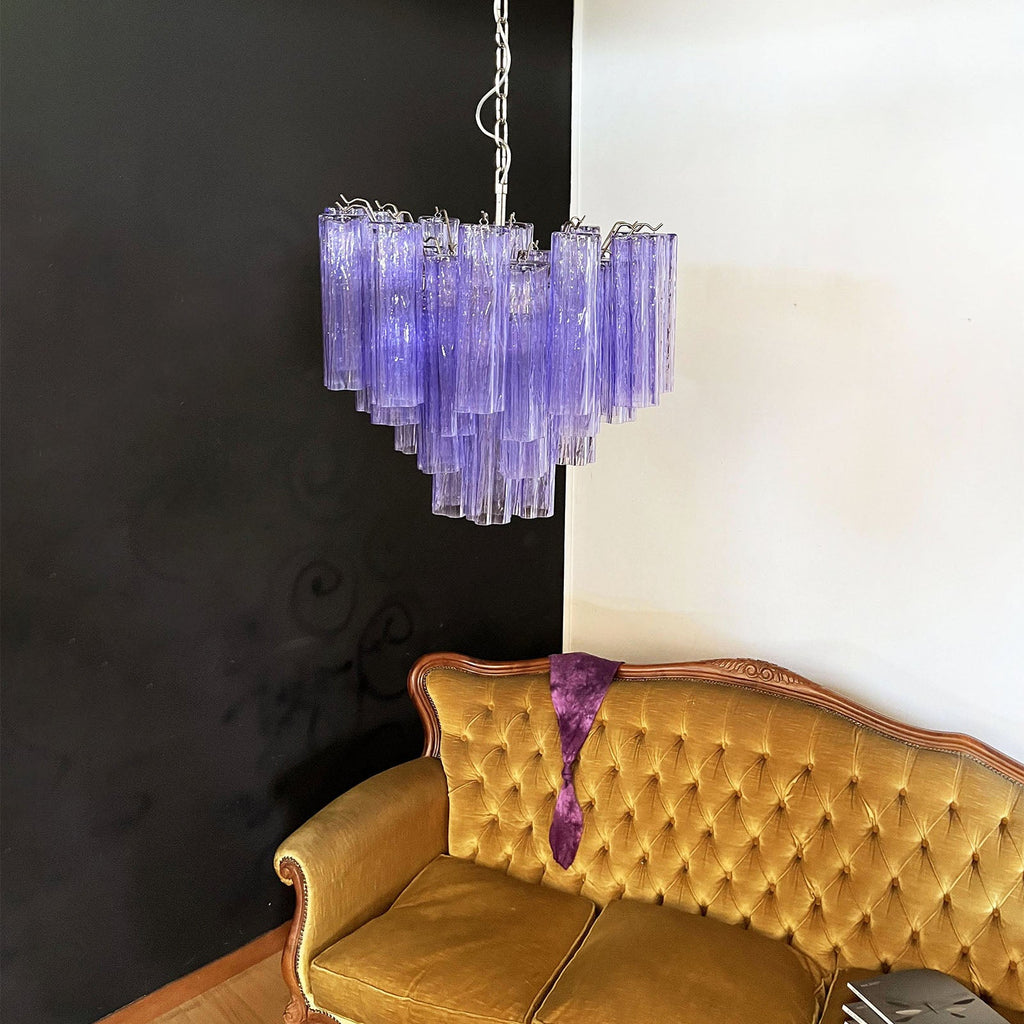 Murano Star-Shaped Glass Tube Chandelier – Artistic Sculptural Ceiling Light for Living Room