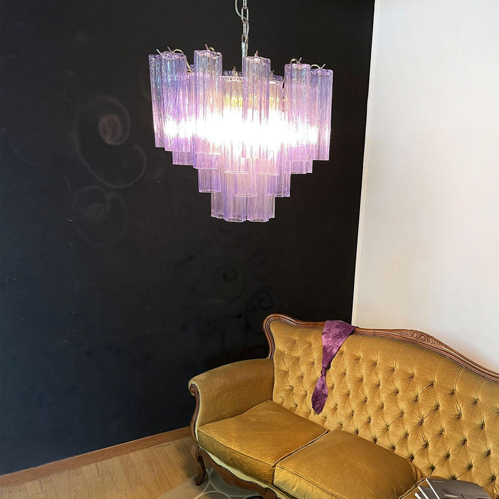 Murano Star-Shaped Glass Tube Chandelier – Artistic Sculptural Ceiling Light for Living Room