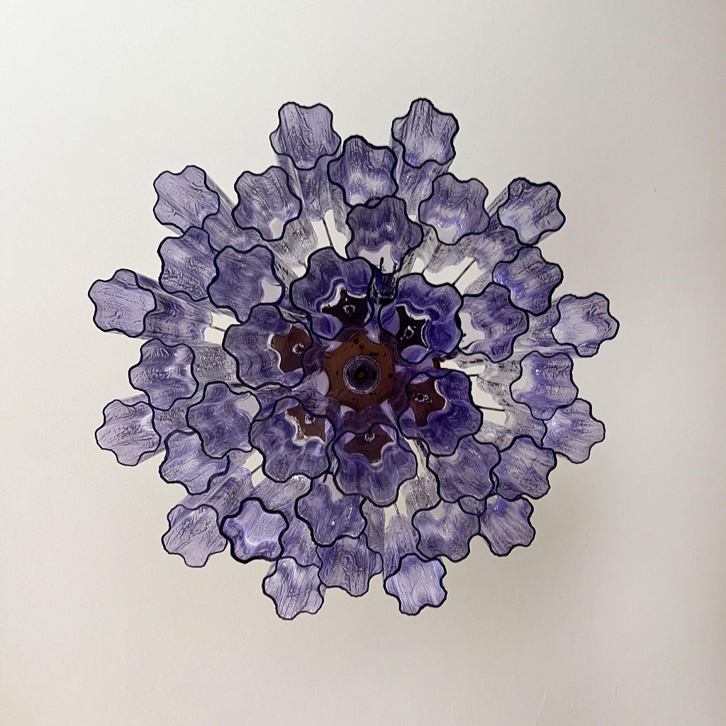 Murano Star-Shaped Glass Tube Chandelier – Artistic Sculptural Ceiling Light for Living Room