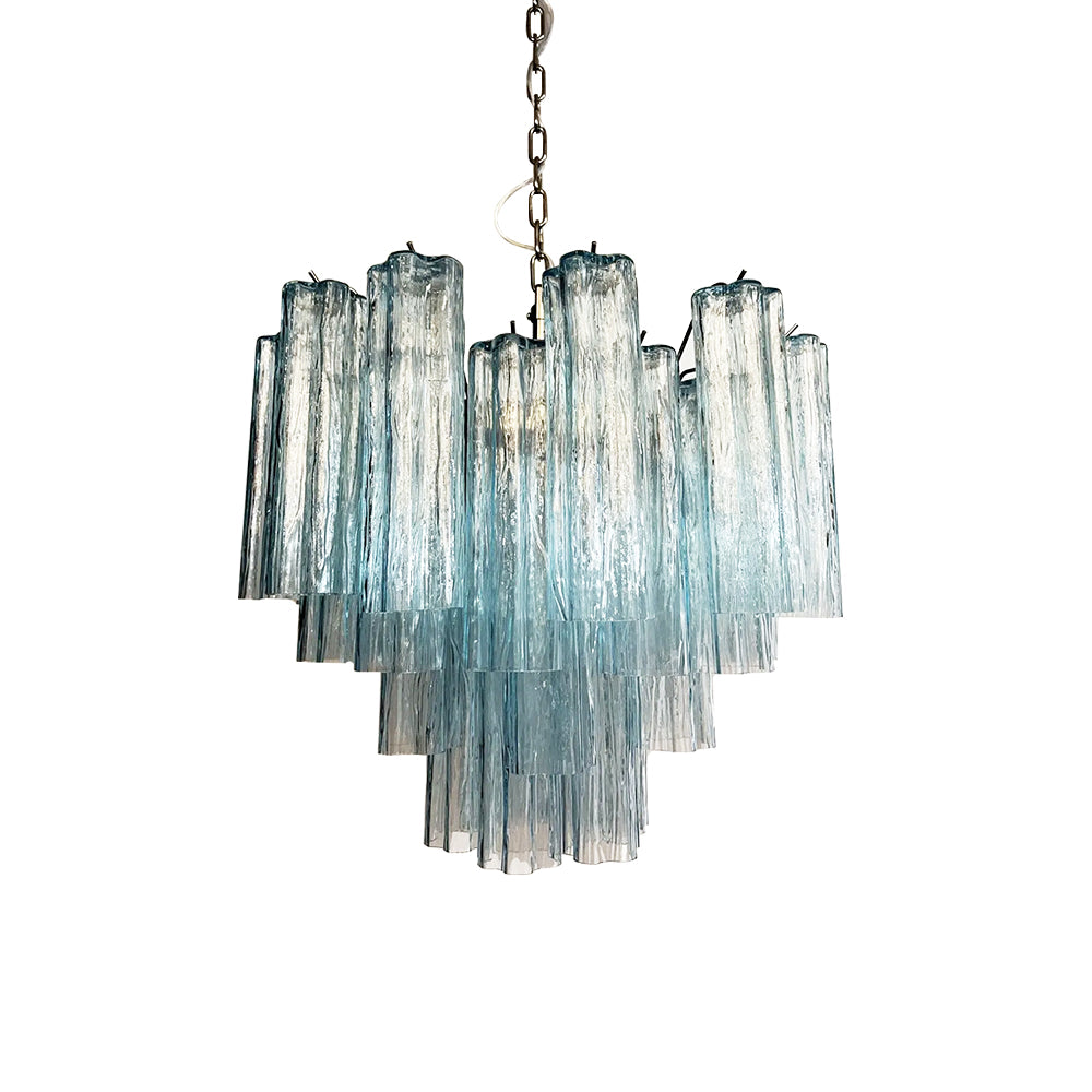 Murano Star-Shaped Glass Tube Chandelier – Artistic Sculptural Ceiling Light for Living Room