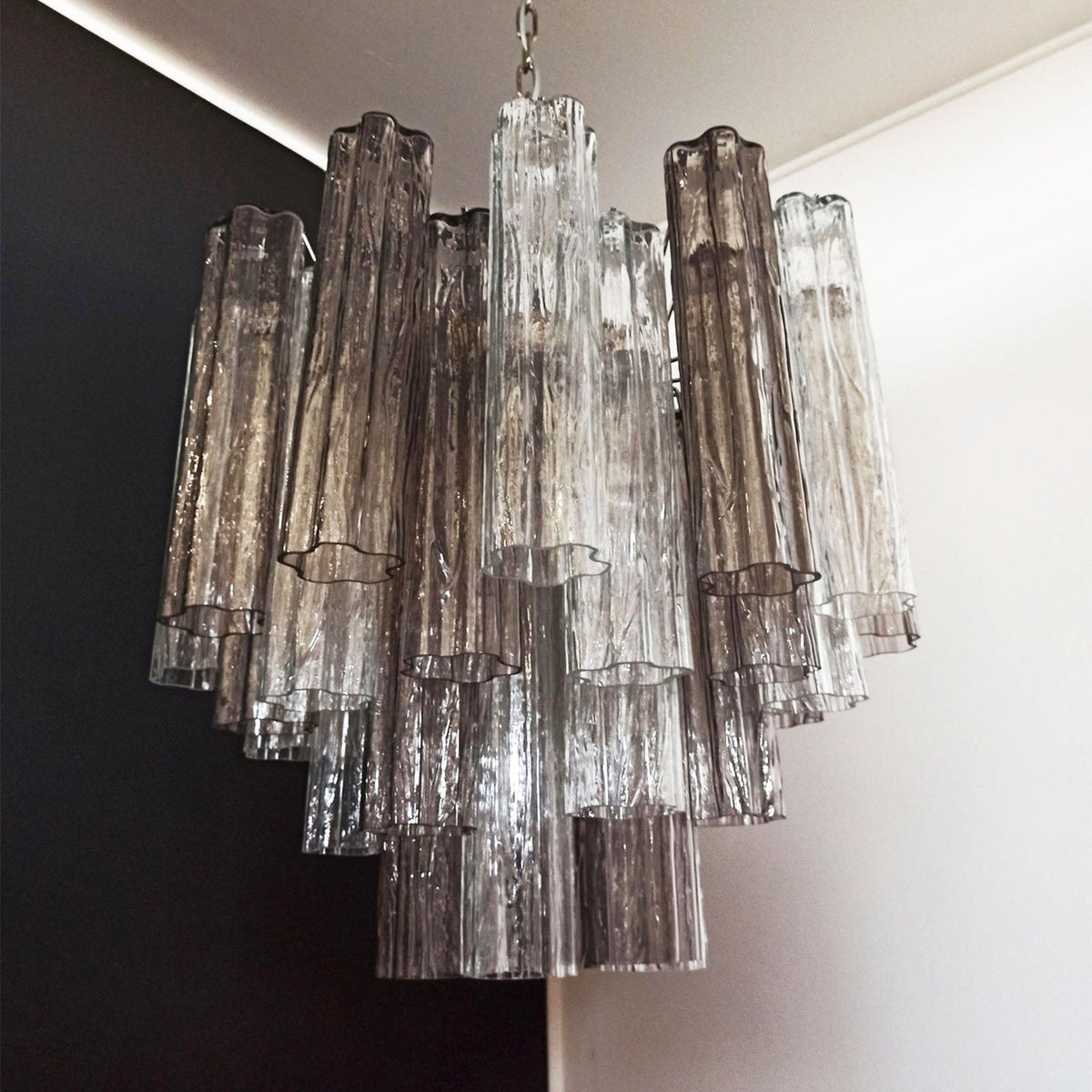 Murano Star-Shaped Glass Tube Chandelier – Artistic Sculptural Ceiling Light for Living Room