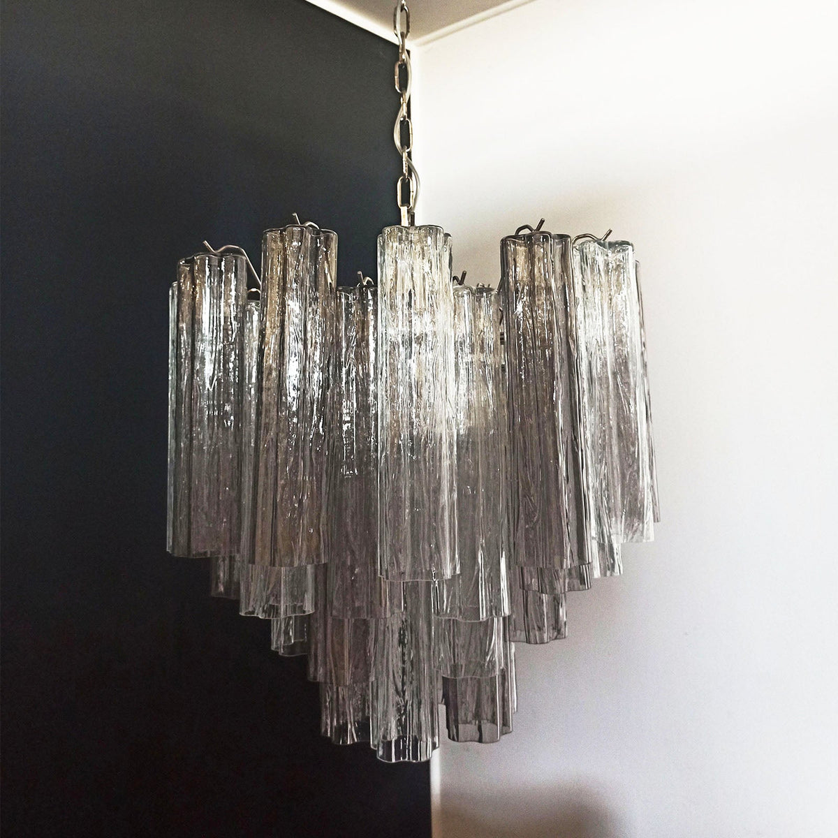 Murano Star-Shaped Glass Tube Chandelier – Artistic Sculptural Ceiling Light for Living Room