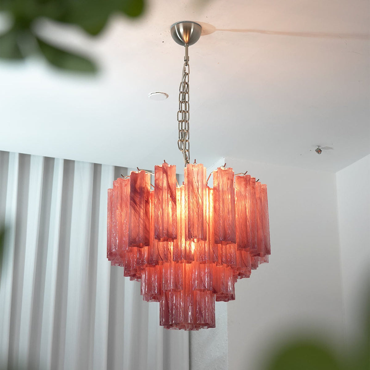 Murano Star-Shaped Glass Tube Chandelier – Artistic Sculptural Ceiling Light for Living Room