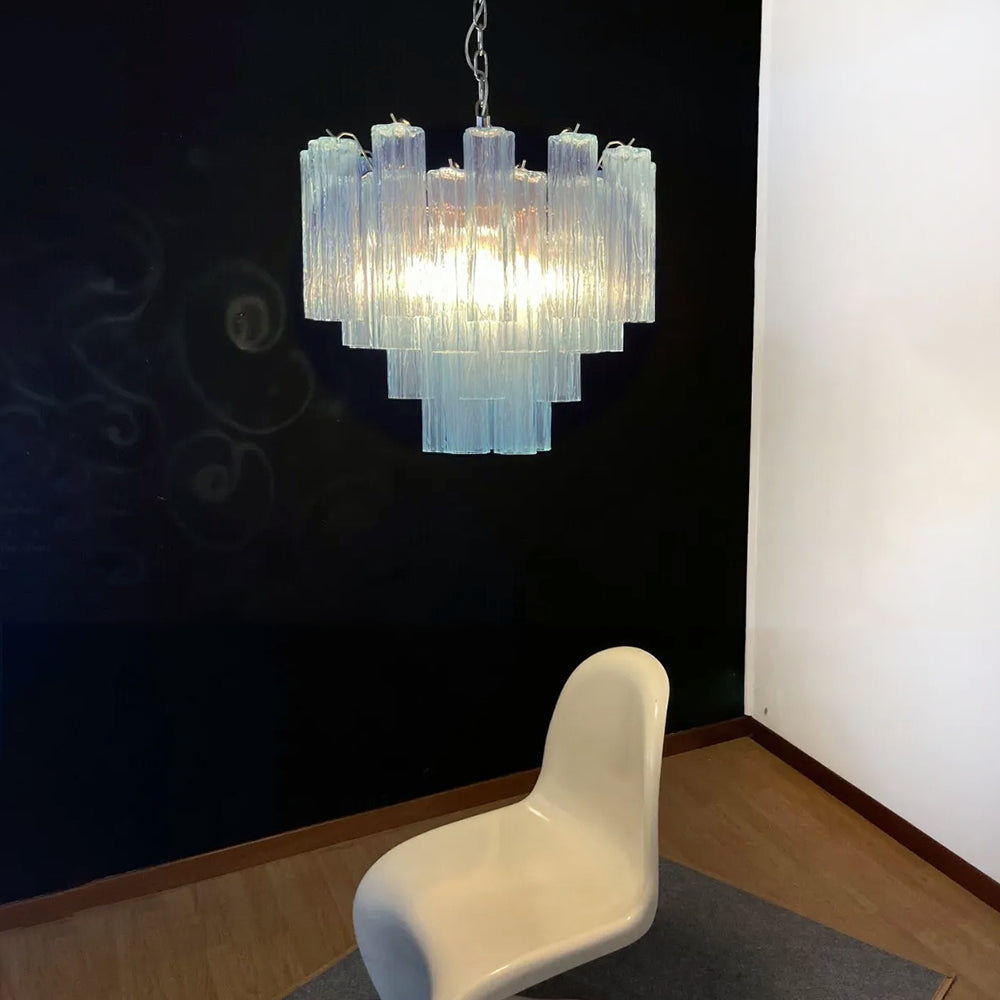 Murano Star-Shaped Glass Tube Chandelier – Artistic Sculptural Ceiling Light for Living Room