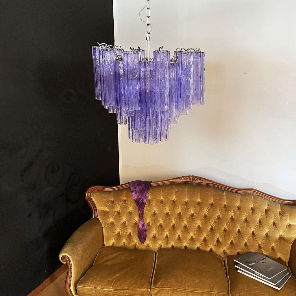 Murano Star-Shaped Glass Tube Chandelier – Artistic Sculptural Ceiling Light for Living Room