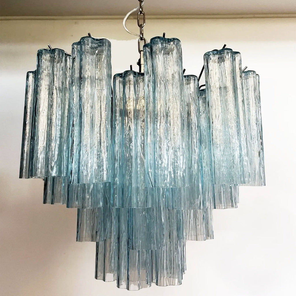 Murano Star-Shaped Glass Tube Chandelier – Artistic Sculptural Ceiling Light for Living Room