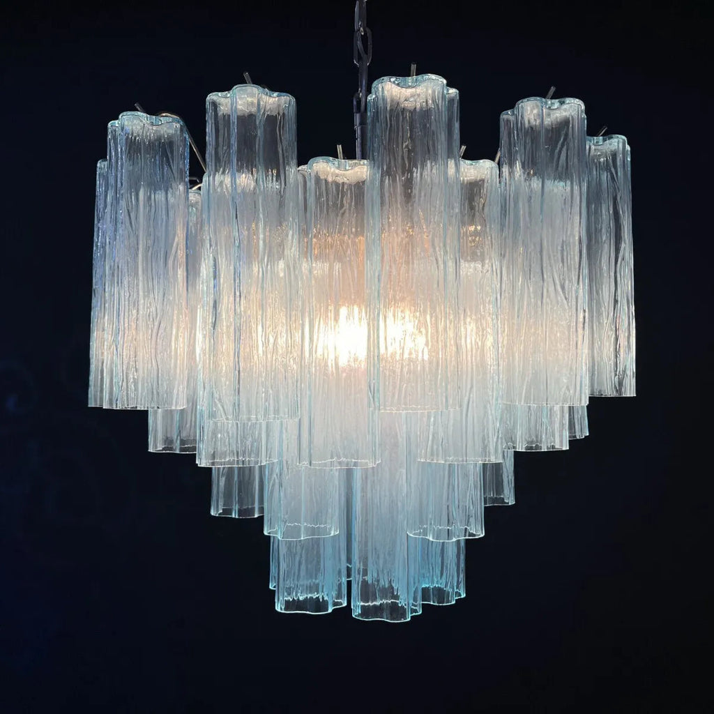 Murano Star-Shaped Glass Tube Chandelier – Artistic Sculptural Ceiling Light for Living Room