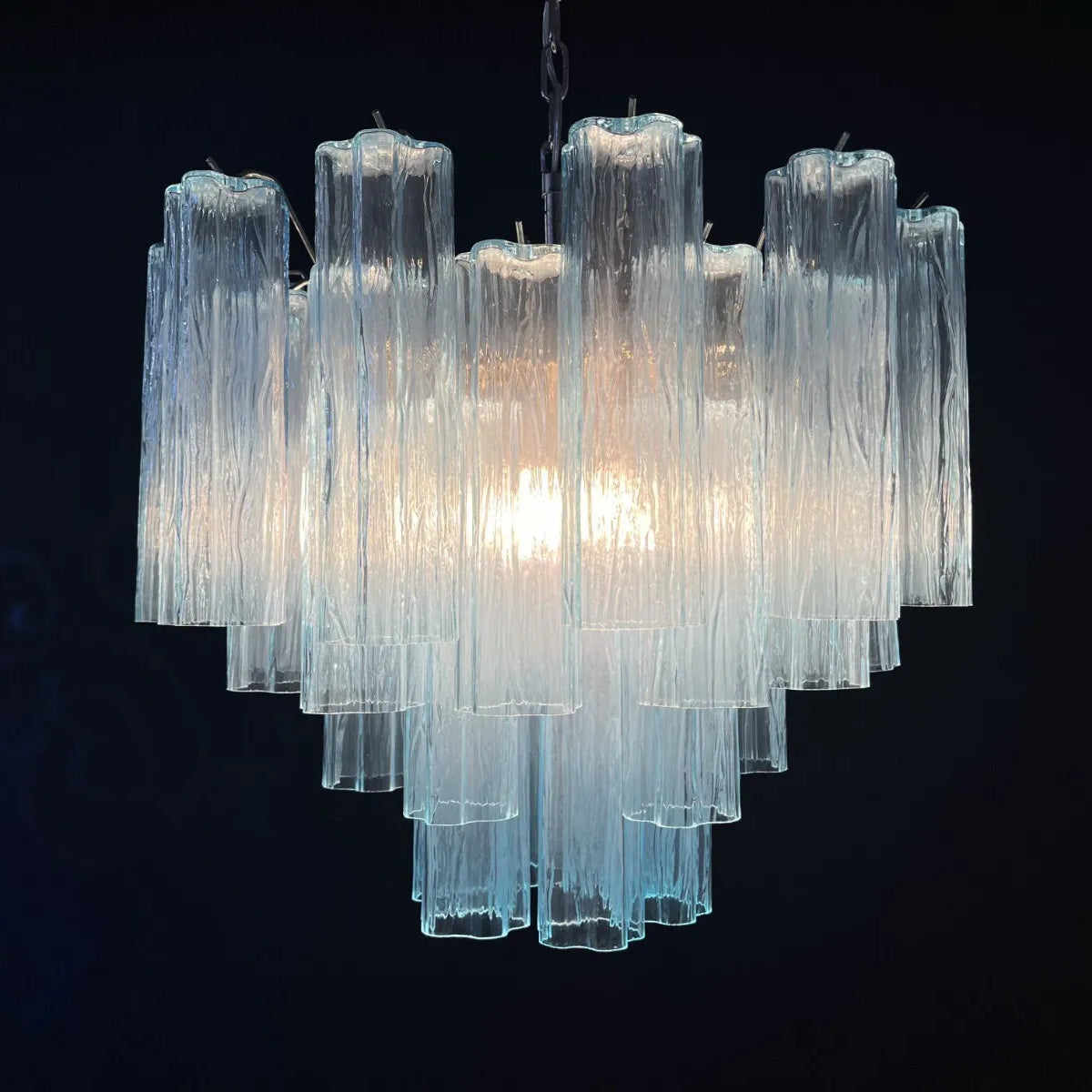 Murano Star-Shaped Glass Tube Chandelier – Artistic Sculptural Ceiling Light for Living Room