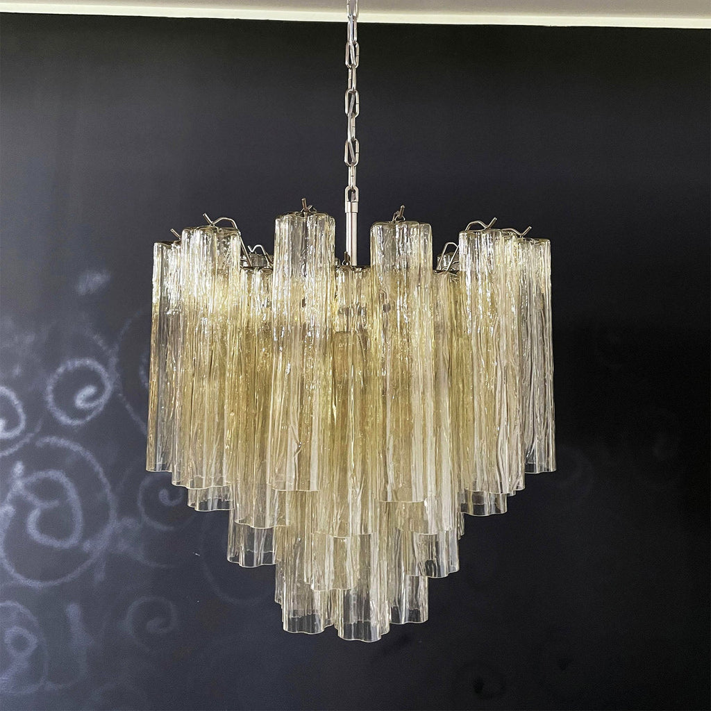 Murano Star-Shaped Glass Tube Chandelier – Artistic Sculptural Ceiling Light for Living Room