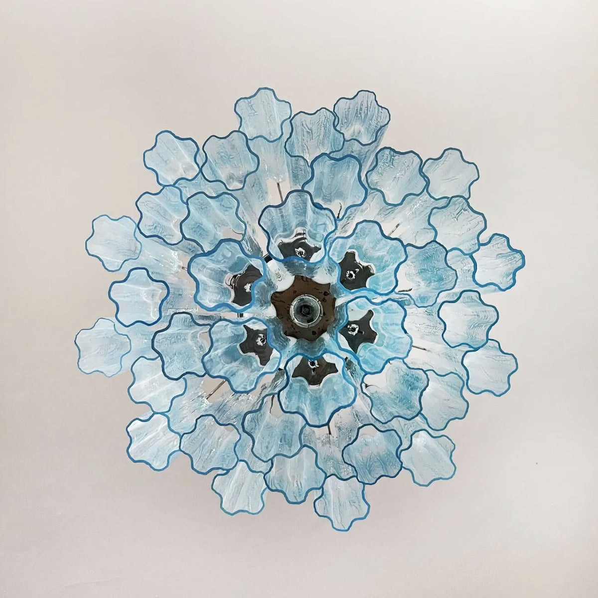 Murano Star-Shaped Glass Tube Chandelier – Artistic Sculptural Ceiling Light for Living Room