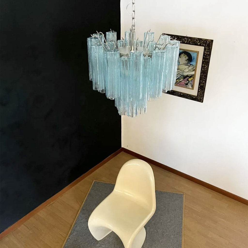 Murano Star-Shaped Glass Tube Chandelier – Artistic Sculptural Ceiling Light for Living Room