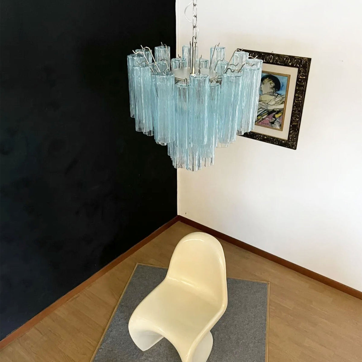Murano Star-Shaped Glass Tube Chandelier – Artistic Sculptural Ceiling Light for Living Room
