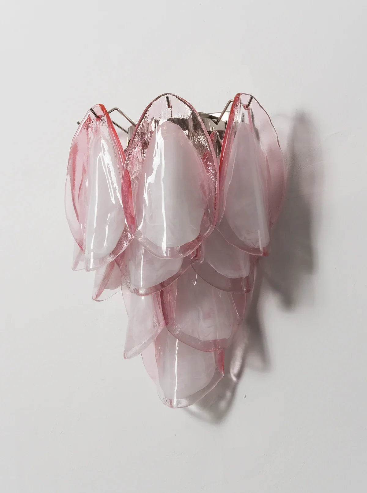 Pink Lotus Textured Glass Wall Sconce – Decorative Floral Wall Light for Bedroom & Living Room