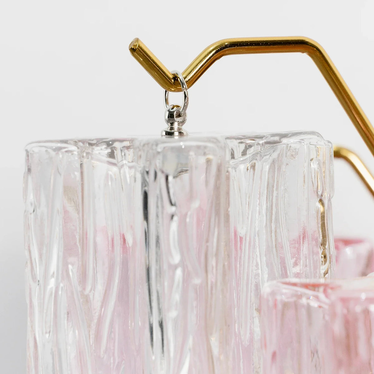 Pink Star-Shaped Glass Wall Light – Artistic Ice Glass Tube Sconce for Bedroom & Living Room