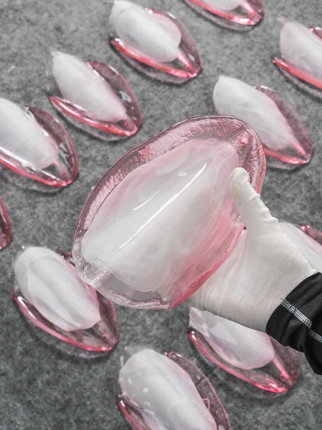 Pink Glass Petal Chandelier – Rosalind Floral Ceiling Light for Dining Room & Bedroom